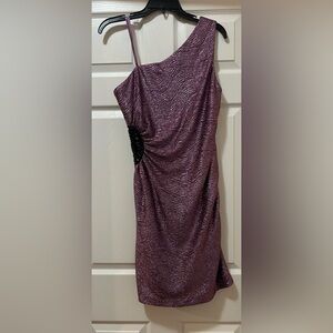 Purple One-Shoulder Dress